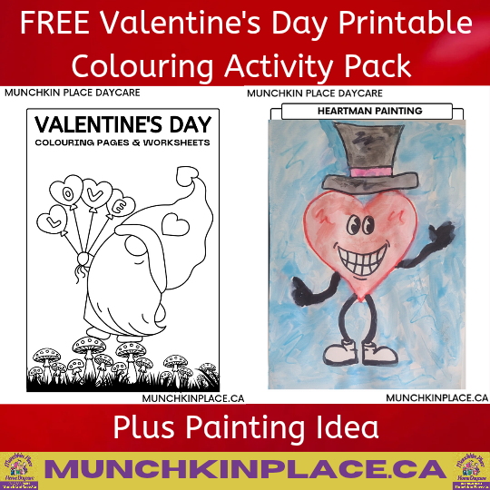 Free Valentine's Day Colouring Activity Pack and Painting Idea