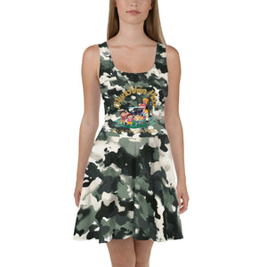 Munchkin Place Green Camo Skater Dress