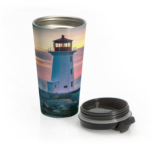 Lighthouse at Sunset Stainless Steel Travel Mug