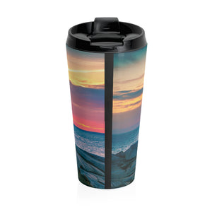 Lighthouse at Sunset Stainless Steel Travel Mug