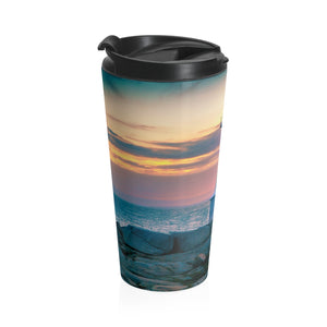 Lighthouse at Sunset Stainless Steel Travel Mug