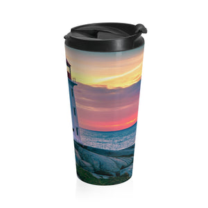 Lighthouse at Sunset Stainless Steel Travel Mug