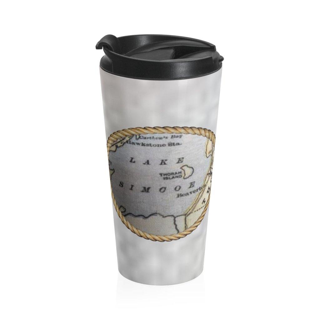 Map of Lake Simcoe Map Stainless Steel Travel Mug - Munchkin Place Shop 