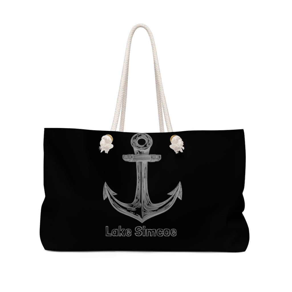 Lake Simcoe Anchor Weekender Bag Black and Grey