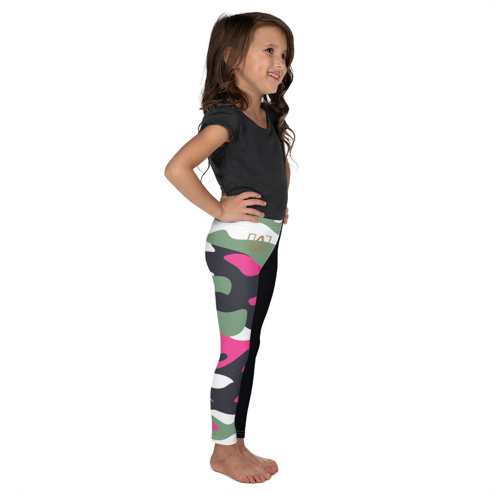 ICONIC Pink and Green Camo Kid's Leggings