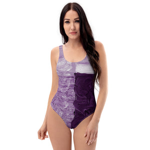 Water Sky Wind One-Piece Swimsuit in Purple