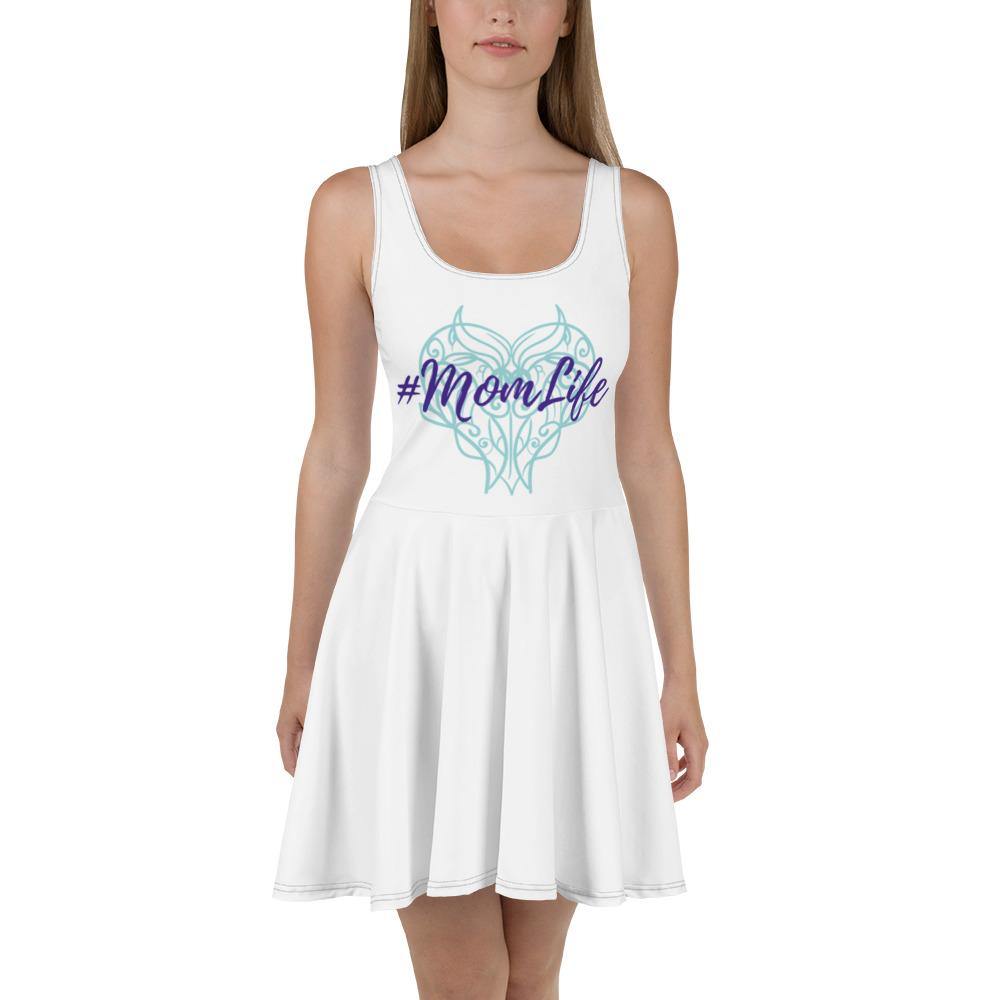 Mom Life Turquoise Heart of Interlocking Love Skater Dress - Munchkin Place Shop 