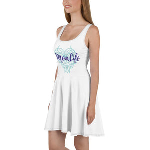 Mom Life Turquoise Heart of Interlocking Love Skater Dress - Munchkin Place Shop 