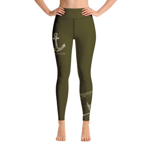 Lake Simcoe Yoga Leggings in Army Green