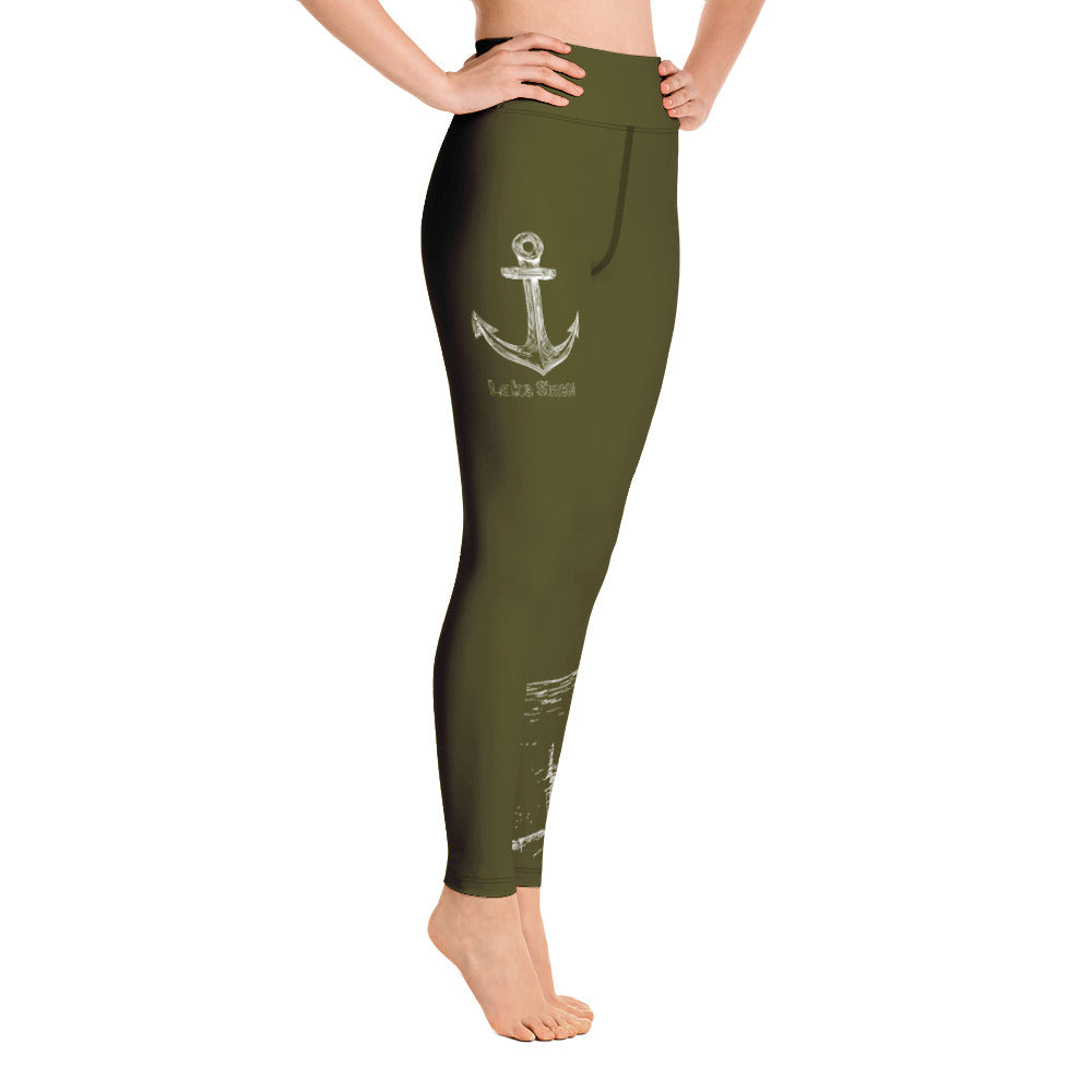 Lake Simcoe Yoga Leggings in Army Green