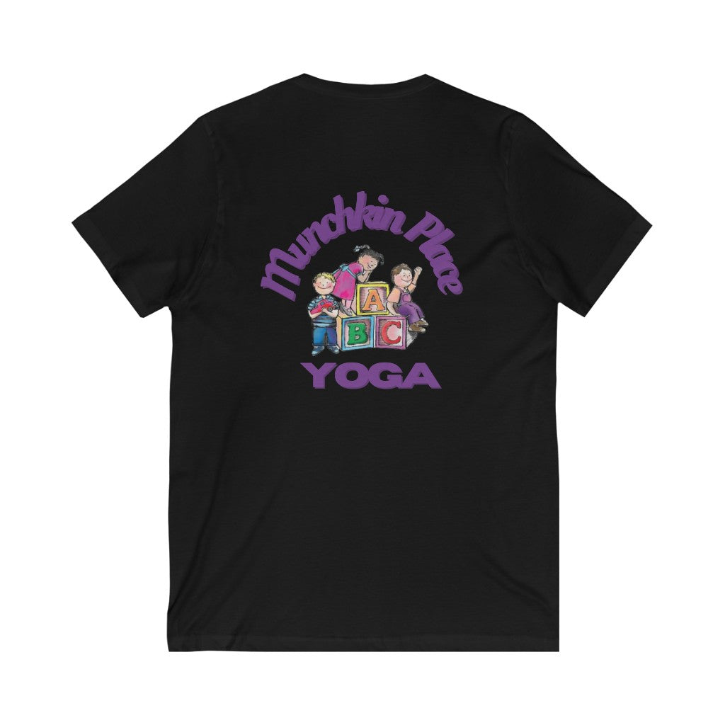 Munchkin Place Yoga Unisex Jersey Short Sleeve V-Neck Tee