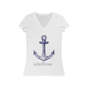 Lake Simcoe Anchor Women's Jersey Short Sleeve V-Neck Tee LK