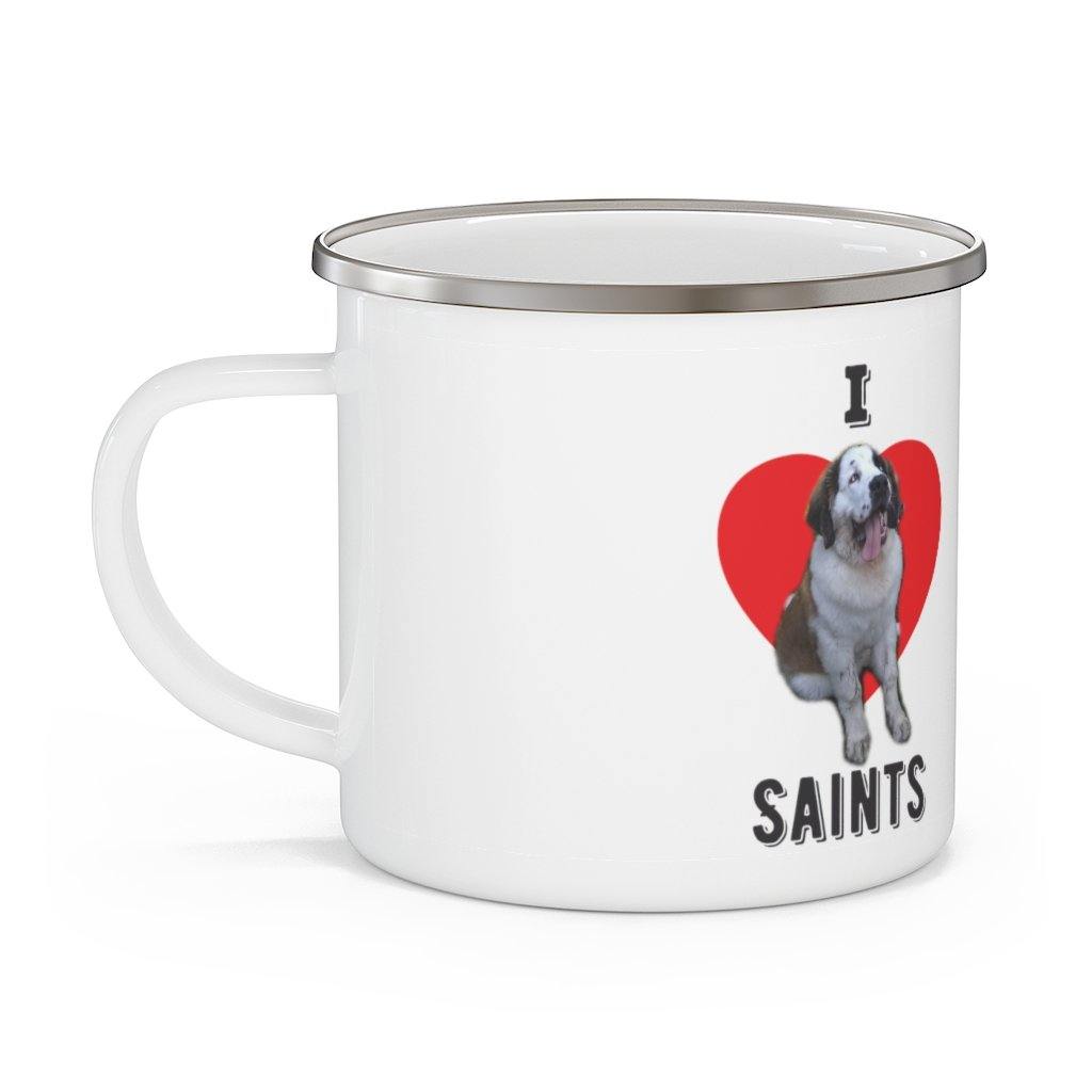 I Love Saints Enamel Camping Mug - Munchkin Place Shop 